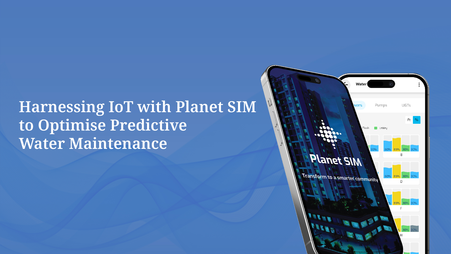 Visual showing how IoT-based predictive maintenance improves operational efficiency by leveraging smart sensors and real-time data, powered by Planet SIM.